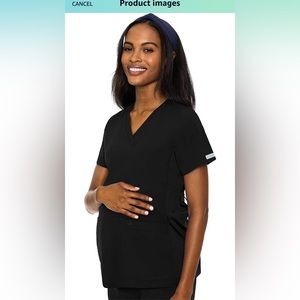 MedCouture Maternity Black Scrub Top